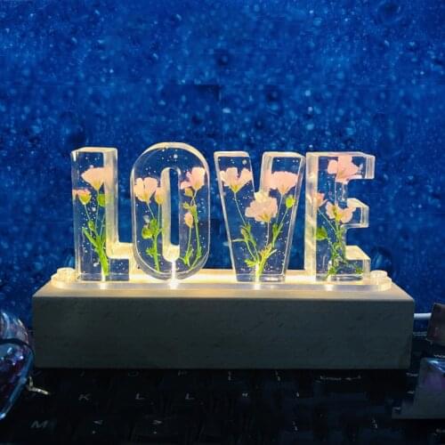 Dried Flower Valentines Day Mothers Birthday Gift Light Love Nightlight Desk Lamp Decorative LED Light USB WWO66