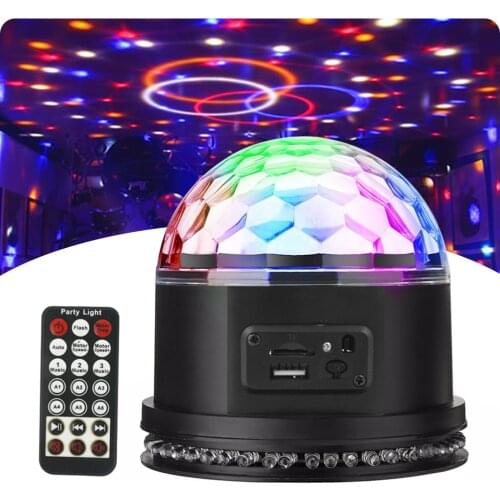6 colors DJ led crystal magic ball Light Sound Activated Disco Stage Projector With MP3 Player for Home Party Lamp