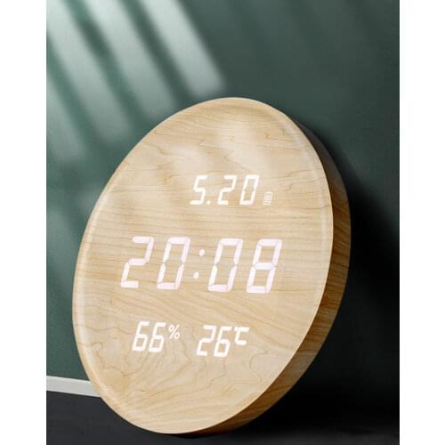 LED Living Room Wall Decor Wooden Luxury Watch Digtal Wall Clock Creative Farmhouse Decor Kitchen Vintage Dining Room Decor New