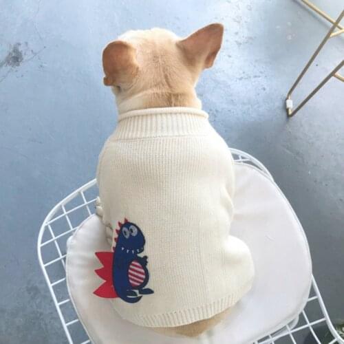 Stereo small dinosaur pet sweater French bulldog Bago schnauzer fat dog autumn and winter small dog sweater