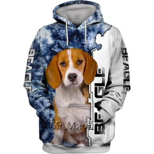 Personality Fashion Animal Beagle 3D Print Graphic Hoodie Men/Women Streetwear Oversized Sweatshirt Harajuku Tops Pullover - A33