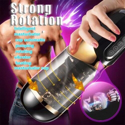 Intelligent masturbator cup automatic pumping rotating vibrator heating masturbator cup male masturbator adult toys pocketpussy