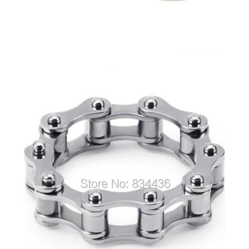 Top quality bright Black Gold Blue Color stainless steel rings Mens Motor Bike Chain rings Fashion Jewelry gifts wholesale 5cs