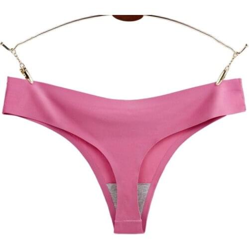 4XL Large Size Ice Silk Seamless Solid Womens G-string Big Size Plus Size Low Waist Female Underwear Thongs Soft T-back Panties