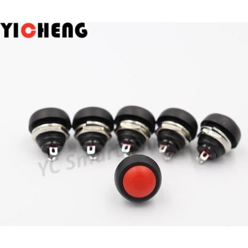 1Pcs PBS-33B push button switch 12MM small waterproof self-reset switch Round power lock-free reset switch spherical