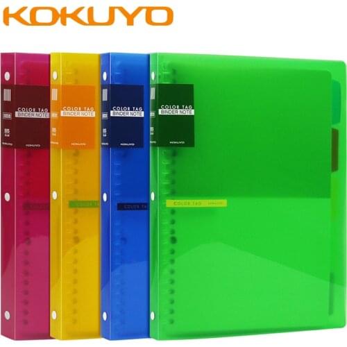 1Pcs Japan KOKUYO COLOR TAG Binder Note book PP Material High Saturation B5 Binder Book 26 Holes 50 Pages