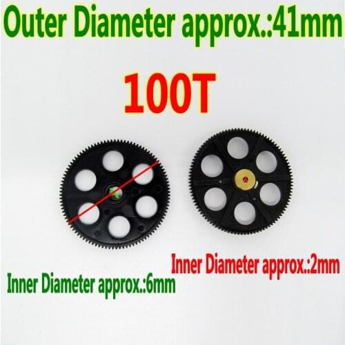100T 100 Teeth Main Gears Upper Lower A B 41mm Diameter For LH 1306 R/C Helicopter Model Toys Spare Parts Accessories