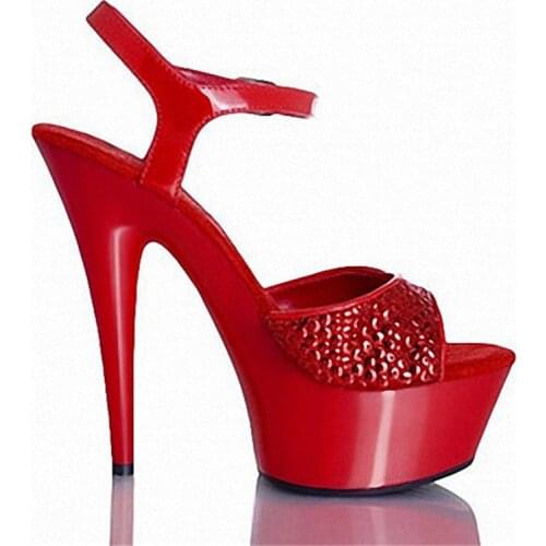 15 cm thick transparent sole, stiletto model stage banquet performance, dance shoes