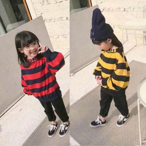 2018 Baby Girls Striped Sweaters Shirts Girl Kids Casual Swestshirt Children Spring Autumn Tops Clothes
