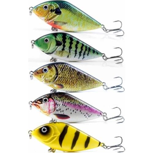 5pcs 100MM 45G Slow Sinking Jerkbait Fishing Lure Slider Swim Action Hard Body Jerk Bait for Pike Musky Fishing