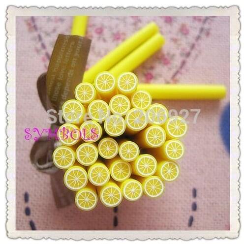 5pcs A-06 5mm Cute Lemon Fruit Cane Fancy Nail Art Polymer Clay Cane Nail Art Decoration