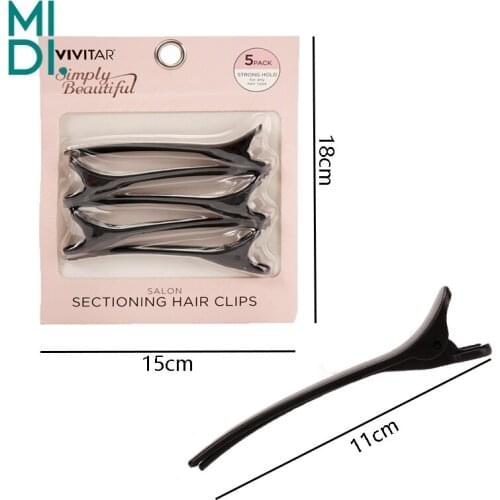 5 pcs/Set Black Holding Hair Styling Clip Pro Salon Hairdressing Hairpins Home Use DIY Plastic Alligator Women Hair Clip Tools