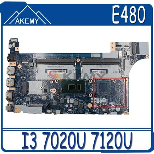 Akemy For Lenovo Thinkpad E480 E580 Notebook Motherboard EE480 EE580 NM-B421 CPU I3 7020U 7120U 100% Test Work FRU 01LW179
