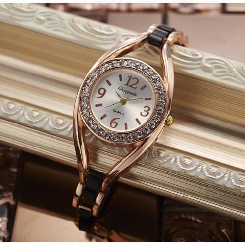 Women Watches Retro Crystal CYD Stainless Steel Quartz Dress Watch ceramics relogio feminino Bracelet Wristwatch Reloj Drop Ship
