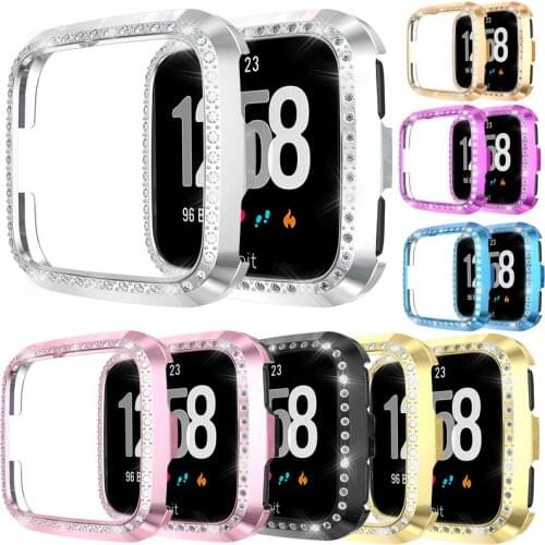 Case Bling Diamond Screen Protector Cover For Fitbit versa/Lite Protection Frame For Fitbit Versa&Versa Lite Smart Watch Bumper
