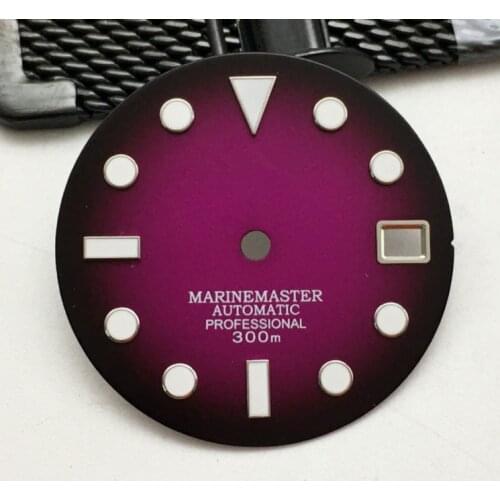 28.5mm Blue Luminous Purple Watch Dial for NH36 Movement