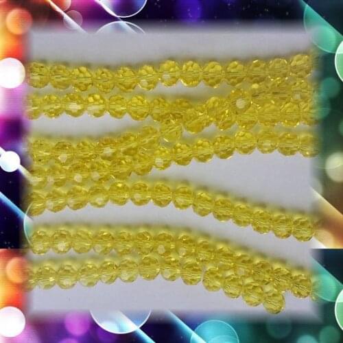 Citrine Colour Crystal Round Shape 32 Faced Loose Beads DIY Strand Garland Beads