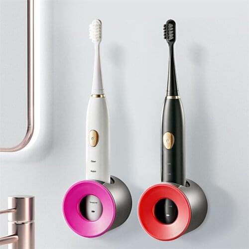 Electric Toothbrush Holder Traceless Toothbrush Stand Rack Wall-Mounted Bathroom Toothbrush Holder Holder Wall Self-adhesive