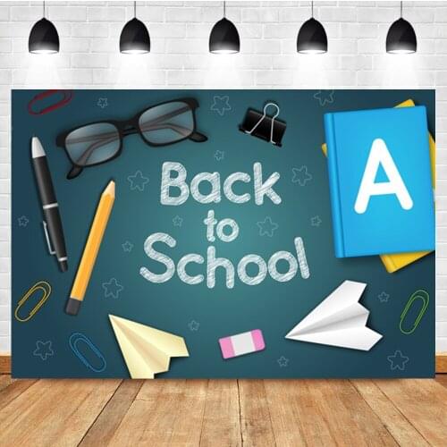 Laeacco Back To School Welcome Children Blackboard Pencil Airplane Backdrop Photographic Photo Background For Photo Studio
