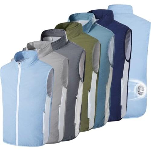Summer Air-conditioning Vest Smart Fan Waistcoat USB Interface Charging Cooling Clothing Breathable Sun Protection Men Jackets