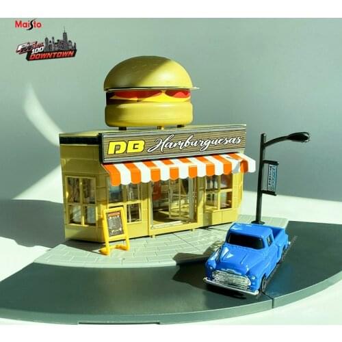 Maisto 1:64 Store models DOWNTOWN SET City model die-cast 1957 CHEVY PICKUP precision model car Model collection gift Boy Toys