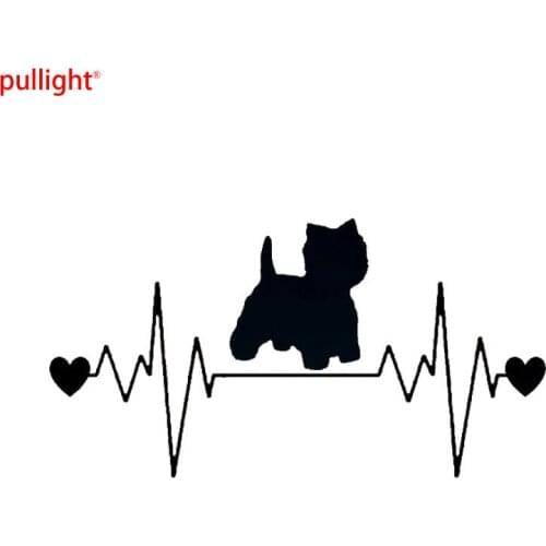 2017 New Style Hot Personality Westie Dog Heartbeat Lifeline Vinyl Decal Stylish Car Stickers Car Styling Truck Accessories