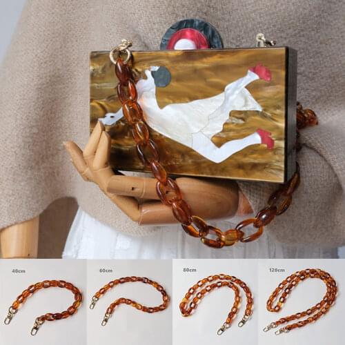 2021 New Acrylic Resin Chain Bag Strap For Handbags Women Gold Purse Chains For Plastic Bags Accessories Acrylic Chain Mix Color