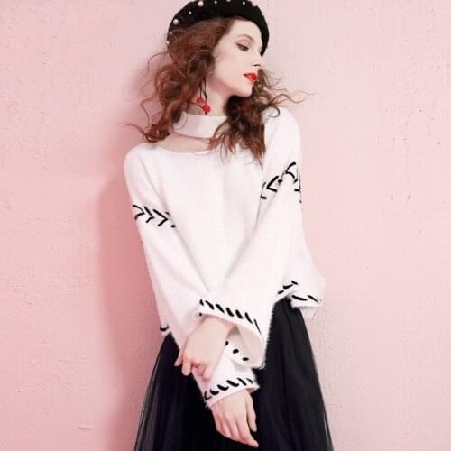 New 2020 Spring Elegant Women Sweaters Halter Turtleneck Loose Knitted Pullovers Female Casual Pull Oversize Tops Outwear AA5492