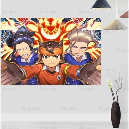 New Inazuma Eleven Posters On The Wall Modern Anime/Movie/Abstract Rectangle Poster Canvas Fabric Cloth Wall Art Unframed 0512