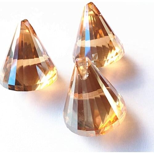 20pcs 30*40mm Champange Color Crystal Diamond Shape Hanging Pendants (free rings) for Chandelier Parts Beads Curtain Accessories