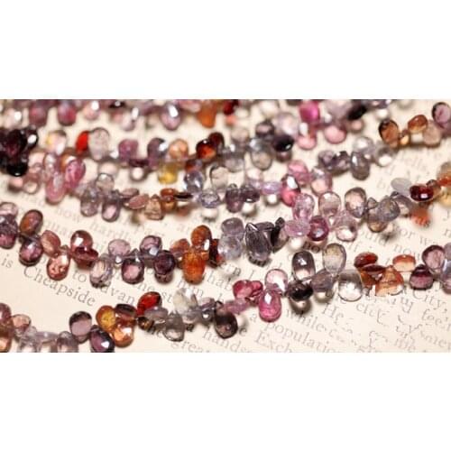 Multicolor red Spinel pear faceted 6-9 AAA 32cm for DIY jewelry making loose beadsFPPJ wholesale nature gemstone