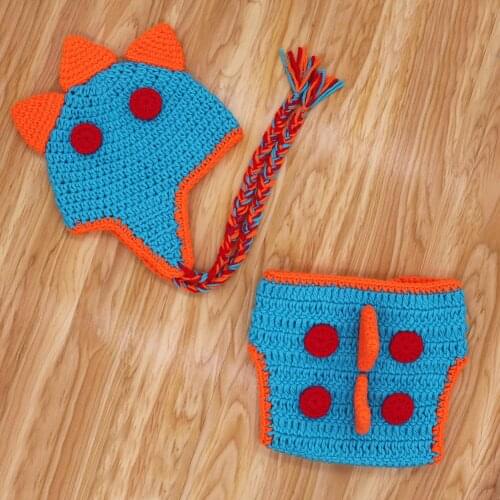 Newborn Photography Prop Costume Photo Dinosaur Suit Hat Plus Shorts Baby Growth Memorial Newborn Baby Child Photography