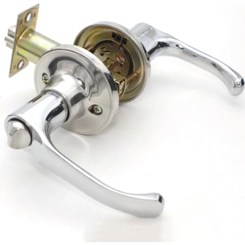 Stainless steel three-bar style handle door lock knob with keys, zinc copper alloy universal for interior doors, bedroom