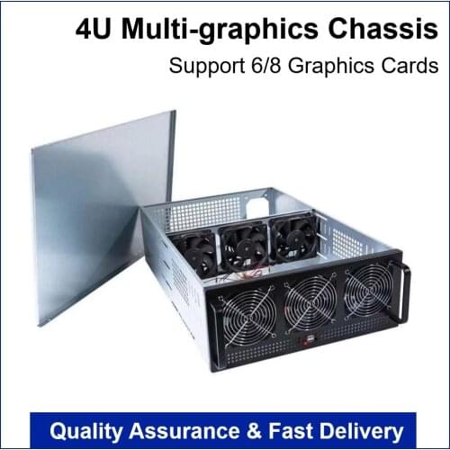 6-Card 8-Card Dedicated Chassis 4U Multi-graphics Chassis GPU Chassis Server Chassis Air-cooled Heat Dissipation Mining Frame
