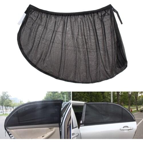 NEW 1 Pair Car Sun Visor Rear Side Window Sun Shade Mesh Fabric Sun Visor Shade Double Layer Design Shield UV Protector Sunshade