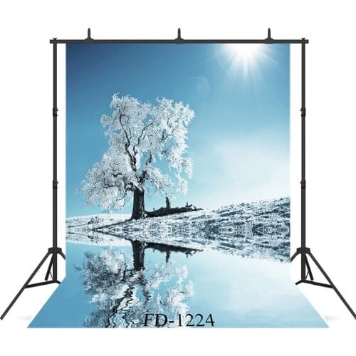 Sunlight Lake Ice Willow Tree Photography Backdrop for Photo Studio Background Wedding Children Kids Baby Shower Photo Shoot