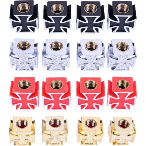 4pcs/lot Universal Cross Style Car Bike Tire Wheel Valve Caps Covers Car Styling Bicycle Motorcycle ATV Wheel Tyre Stem Caps