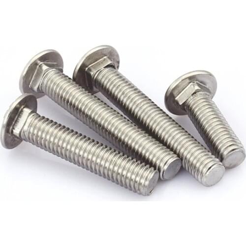 50pcs M6 M8 M10 M12 DIN603 304 stainless steel round head square neck carriage screws bridge screws shelf screws anti-theft bolt