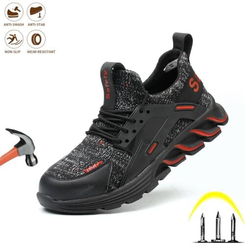 Safety Work Shoes Men Anti-Puncture Industrial Steel Toe Boots Boots Comfortable Lightweight Breathable Outdoor Sneakers