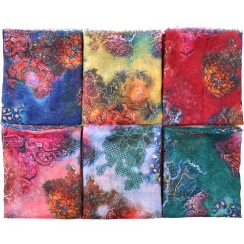 Fashion print flower scarf women smooth cotton shawl muslim hijab lightweight scarves summer beach long wraps 20pcs/lot