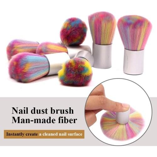 1PC Nail Art Dust Powder Remover Brush Colorful Nail Art Cleaner Makeup Foundation Glitter Nail Brush Manicure