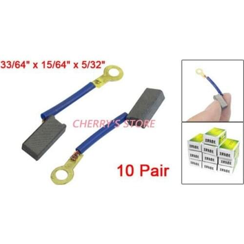 10 Pair Carbon Brushes 33/64" x 15/64" x 5/32" for Dragon Angle Grinder