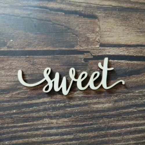 10pcs Rustic Sweet Word Charlie Script Wood Sign Laser Cut Wooden Signs Art Gallery Wall Sign Art Craft