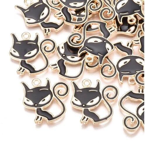 10pcs Alloy Enamel Charms for Bracelet Cute Cat Cow Sheep Animal Pendant Charm DIY Earring Accessories Bracelet Floating Jewelry