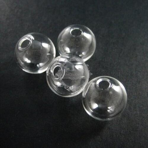 16mm round transparent glass bottle beads with a 4mm open mouth hole DIY pendant charm supplies findings 3070054