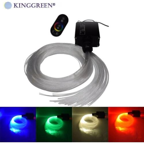 16W LED Lights Engine RF Touch Control With Optical Fiber Cable RGB Fiber Optic Star Light Ceiling Kit Free Shipping