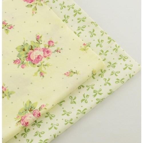 2 pieces rose bow 40cmx50cm Cotton Fabric patchwork fabrics quilting bedding home textile sewing material tecido tissue tida