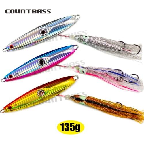 3pcs 135g 4.8oz Countbass Inchiku Jig With Octopus Assist Hook, Salty Rubber Jigs, Lead Fish, Snapper Fishing Lures