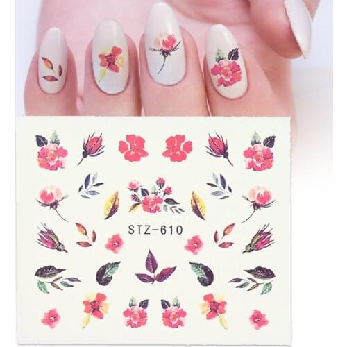 40 styles/set STZ Series Watermark Nail Sticker Animal Flower Butterfly Nail Decal Lace DIY Design Nail Art Decoration