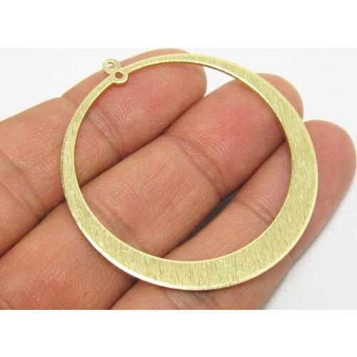 5pcs Brass pendant 48x45mm Textured round brass circle earrings findings Necklace pendant R1125